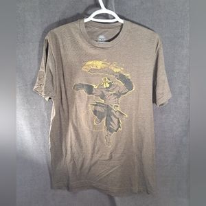 Jinx Dota 2 II Juggernaut Flaming Attack Brown Yellow Graphic Tee VG- M